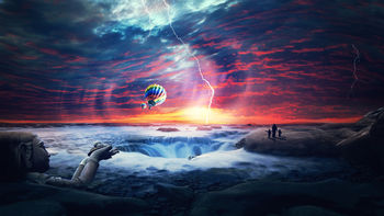 Heaven Sunset Sea Airballons screenshot