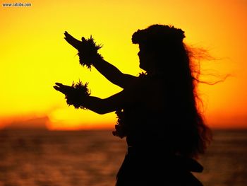 Hula Dancer At Sunset Oahu Hawaii screenshot
