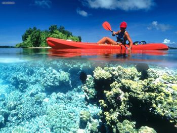 Kayaking In Calm Clear Water Kennedy Island Solomon Islands screenshot
