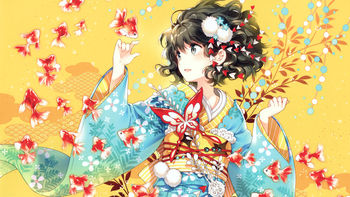 Kimono Anime Girl 4K screenshot