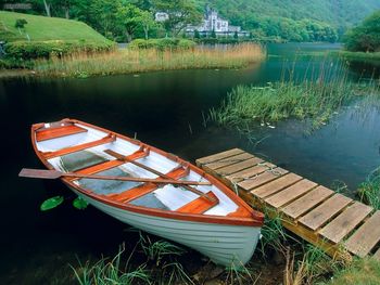 Kylemore Abbey Wooden Boat Connemara County Galway Ireland screenshot