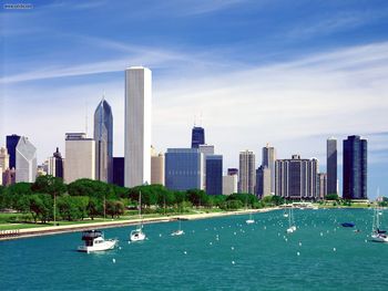 Lake Michigan And The Chicago Skyline Illinois screenshot
