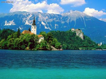 Lake Snow Mountain Lake Bled Slovenia screenshot