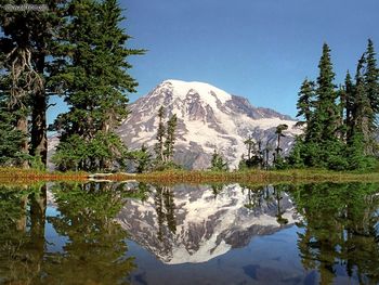 Lake Snow Mountain Tahomas Looking Glass Mt Rainier National Park Washington screenshot