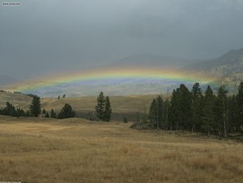 Lamar Valley Sunset Rainbow Yellowstone National Park Montana screenshot