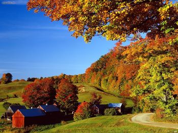 Landscapes Woodstock In Autumn Vermont screenshot