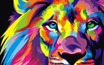 Lion Colorful Artwork screenshot