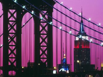 Manhattan Bridge And The Empire State Building At Night, New York screenshot