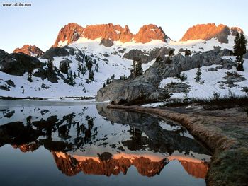 Minarets Reflected In Lake Ediza Ansel Adams Wilderness California screenshot