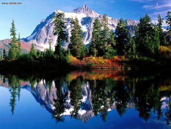 Mirror Reflections Mount Shuksan Washington screenshot