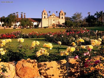 Mission Santa Barbara And The Rose Garden, California screenshot