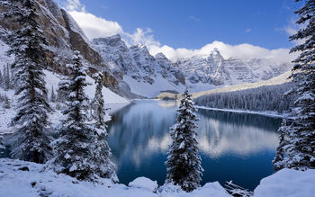 Moraine Lake in Winter Canada screenshot