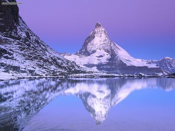 Mount Matterhorn Lake Riffelsee Switzerland screenshot