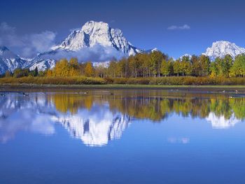 Mount Moran Reflected In The Snake River, Grand Teton National Park, Wyoming screenshot