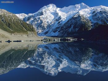 Mount Sefton Reflected In Mueller Glacier Lake Mount Cook National Park New Zealand screenshot