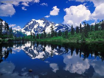 Mount Shuksan Mirrored On Picture Lake Washington screenshot