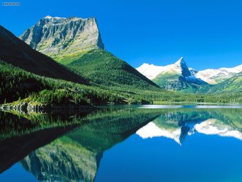 Mountains Mirrored St Mary Lake Glacier National Park Montana screenshot