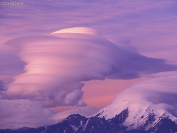 Nature Lenticular Clouds Over Mount Drum Alaska screenshot