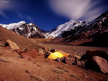 Night Exposure At Base Camp Mecedario Argentina screenshot