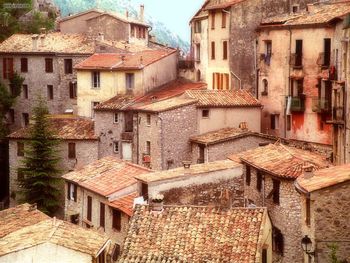 Ocher Rooftops Peille Southern France screenshot