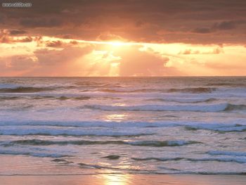 Oregon Beach Sunset Bullards Beach State Park Oregon screenshot