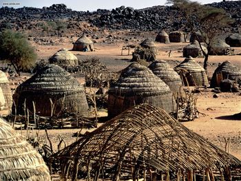 Parched Village Huts Niger Africa screenshot