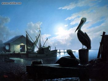Pelicans Wharf By Dalhart Windberg screenshot