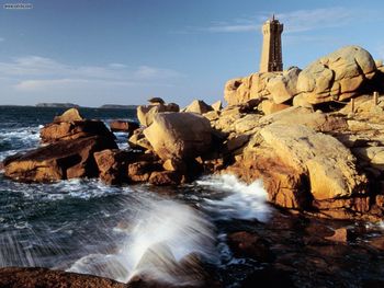 Ploumanach Lighthouse Island Of Brehat Brittany Coast France screenshot