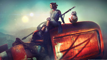 Rey BB8 Starwars Artwork HD screenshot