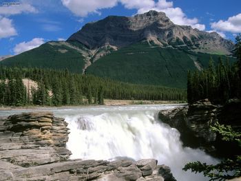 Rushing Waterfall Jasper Area Alberta Canada screenshot