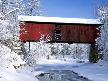 Rustic Bridge In Winter Northfield Falls Vermont screenshot