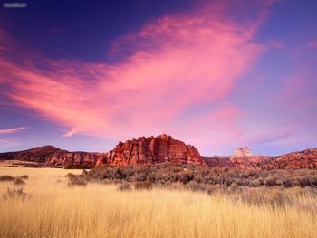 Sandstone Formations At Sunset Zion National Park Utah screenshot