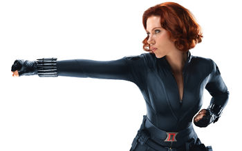 Scarlett Johansson as Black Widow in Avengers screenshot