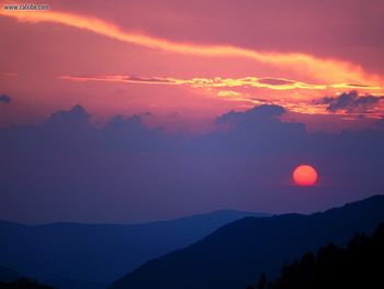 Smoky Mountain Sunset Mortons Overlook Tennessee screenshot