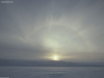 Solar Ice Bow Over Water Lancaster Sound Northwest Territories Canada screenshot