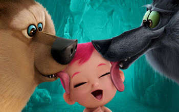 Storks Baby Wolf Pack 4K screenshot