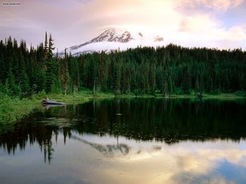 Sunrise At Reflection Lake Mount Rainier Washington screenshot