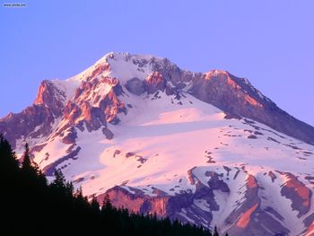 Sunset Colors The Slopes Of Mount Hood Oregon screenshot