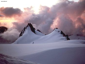 Sunset On The Fox Glacier New Zealand Alps screenshot