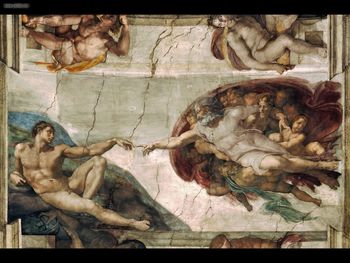 The Creation Of Adam By Michelangelo screenshot