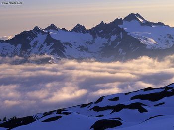 The Sisters Range At Sunset Mount Baker Wilderness Washington screenshot