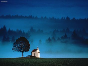 Tiny Church Overlooking Misty Valley Germany screenshot