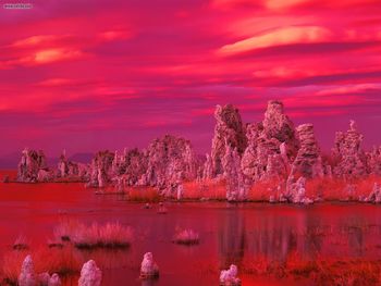 Tufa Formations At Sunset Mono Lake California screenshot