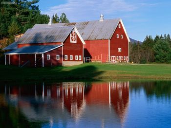 Twin Barns At Sunset Vermont screenshot