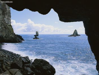 View From Inside A Sea Cave Costa Rica screenshot