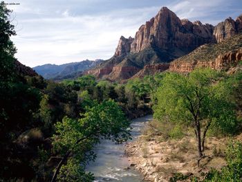 Virgin River And The Watchman Zion National Park Utah screenshot