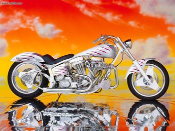 White Silver Custom Harley Davidson screenshot