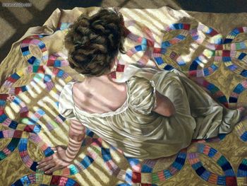 Woman Seated On A Quilt, Helen J Vaughn screenshot
