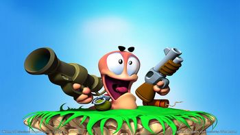 Worms Sega Blue Game screenshot
